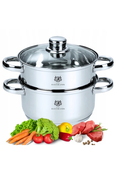 Karl Hausmann Oală cu aburi 2,1L 18CM, compatibilă cu plite cu inducție și ar...