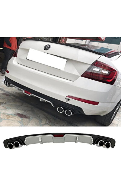 HasAkman Skoda Octavia Gri Difüzör 4 Krom Egzoz Görünümlü Difizör Arka Ek Bod...