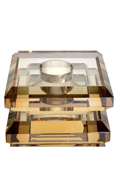 OEM Glass candle holder, amber color, for 1 candle 7/7