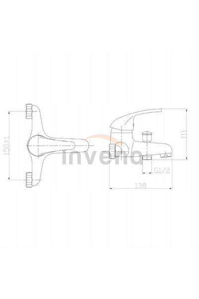 Invena WANNOWA BATTERY BATERIE DE PERETE CU O UNICA MANERĂ BW-05-001