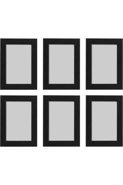IKEA FISKBO Black Photo Frame Set of 6 (10 x 15cm each)