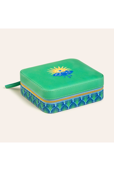Zsa Zsa Zsu Meılın Mavi - Yeşil Takı Kutusu 12x12 Cm