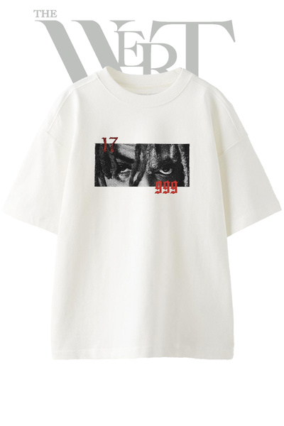 THEWERT Xxxtentacion 17 Design Printed Unisex White Oversize T-Shirt