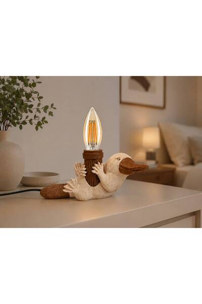 3dlab Premium Decorative Table Lamp with Ornithorncat Figure, Special Design Lampshade