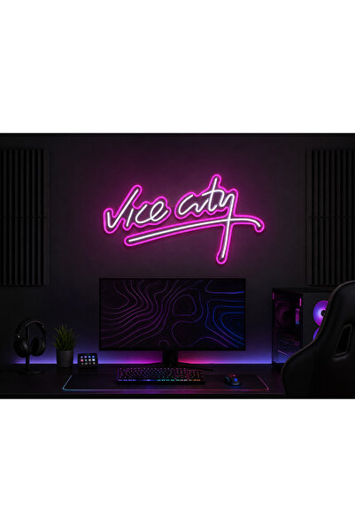 Prime Neon GTA vice city neon tabela oyun odası dekoru dekoratif aydınlatma