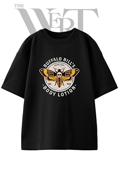 THEWERT Unisex crna majica sa štampanim dizajnom "Buffalo Bill Moth"