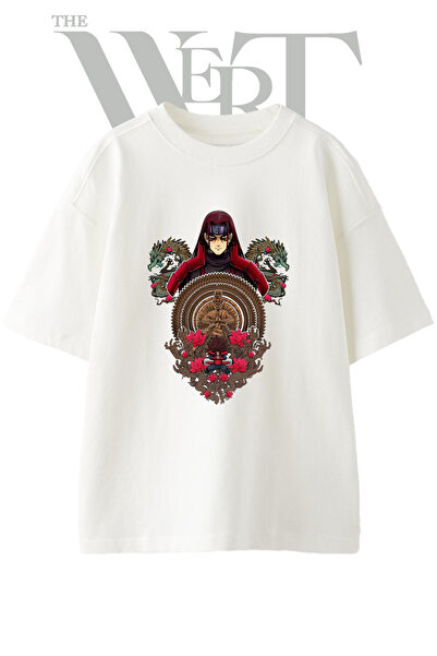 THEWERT Hashirama Senju Design Printed Unisex White Oversize T-Shirt