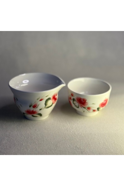 Ranowa Ceramic ROSELIA 2 Parça El yapımı Porselen Sunum Seti – Çiçek Desenli ...