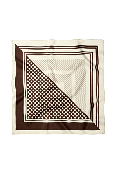 Sultan İpek Polka Dot Patterned Scarf / Bandana 70X70Cm