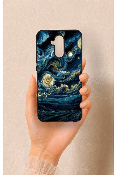 Vip Case Huawei Mate 20 Lite Uyumlu Yıldızlı Gece Desenli Silikon Kılıf