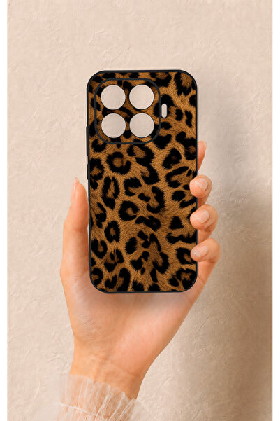 Vip Case Xiaomi Mi 17T 5G Uyumlu Koyu Leopar Deri Desenli Silikon Kılıf