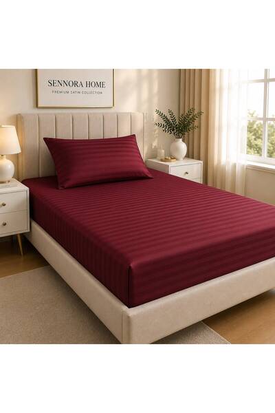 SENNORA Home Premium Yollu Satin Elastic Sheet + 1 Pillowcase |   Hotel Comfo...
