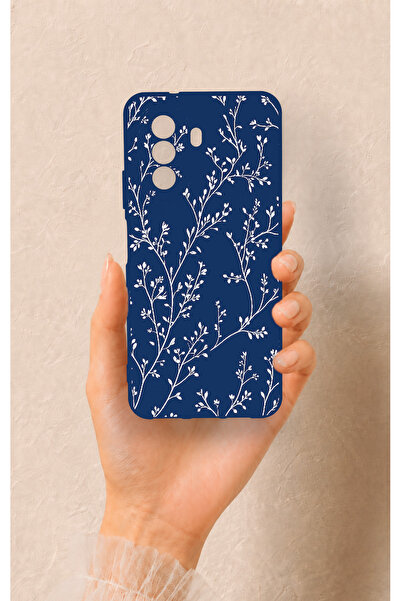 Vip Case Huawei Nova Y70 Uyumlu İnce Yaprak Dalı Desenli Silikon Kılıf