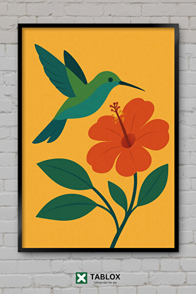 TABLOX Desen cu design minimalist de flori de păsări, tablou decorativ din MD...