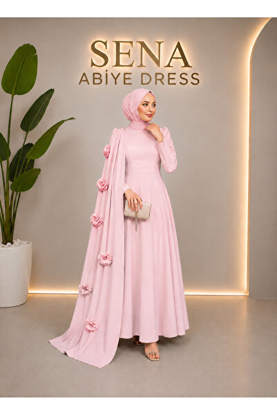 Sena Abiye Dress LİLYA PEMBE TESETTÜR ABİYE