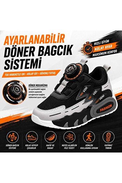 Prokids Acarbey Daily Comfortable Orthopedic Sports Shoes with Rotating Lacin...