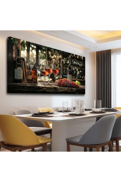 HOME MODE Luxury Wine Bottles and Grapes Gallery Wrapped Canvas Wall Art | 50...