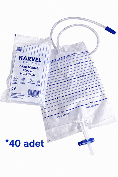 Genel Markalar Karvel Medikal 40 Adet Sonda Torbası Musluklu Steril İdrar Tor...