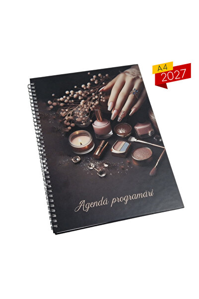 Generic Brand Agenda Programari 2027 A4 cu Spira pentru Salon de Coafura, Man...
