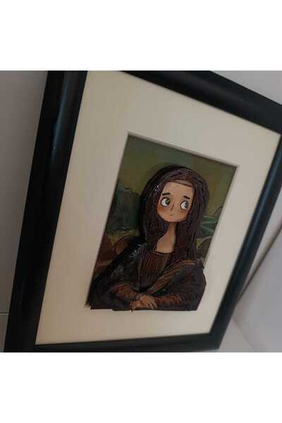 Masal Gurumi MONA LİSA 3D RÖLYEF ÇERÇEVE (LEONARDO DA VİNCİ) DEKORATİF DUVAR MASA SÜSÜ