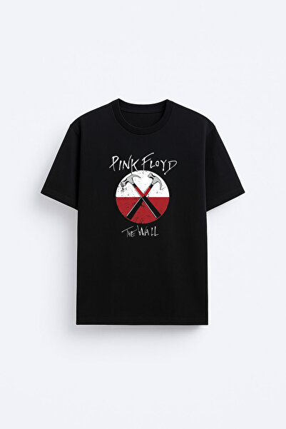 cesita Μπλουζάκι Pink Floyd με στάμπα, υπερμεγέθη, βαμβακερό, μαύρο