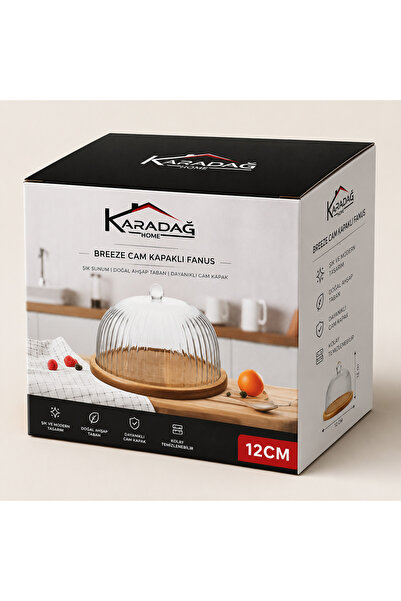 KARADAĞ HOME Akasya Cam Fanus 12 cm