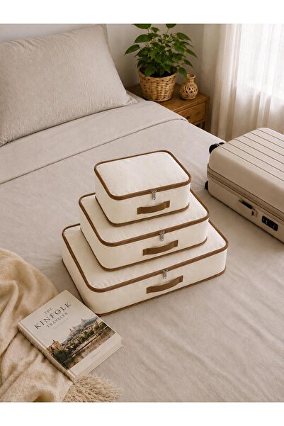 YEGGE Valiz İçi 3'lü Organizer Set – Tatil, Gezi ve İş Seyahati İçin Düzenley...