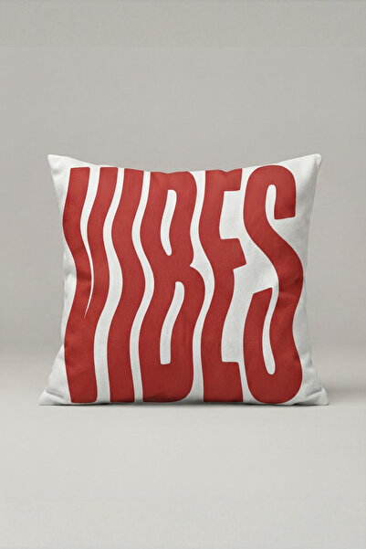 Generic Brand Husă de pernă decorativă cu design Wavy Vibes, roșu și alb, 235...