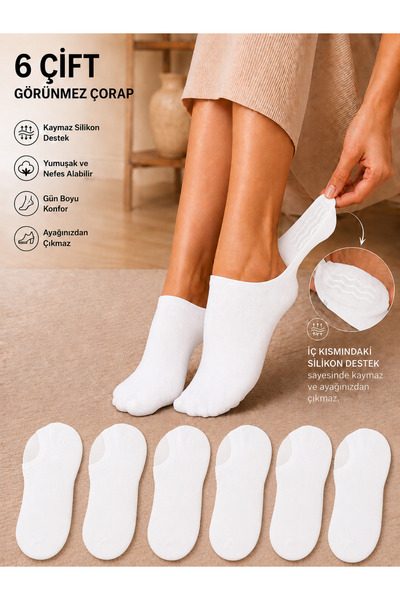 Bilal Çınar Tekstil Unisex Silicone Non-Removable Sneaker Short Socks Seamles...