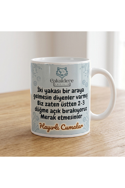 "Üstten 2-3 Düğme Açık" Kupa Bardağı – Hayırlı Cumalar Serisi