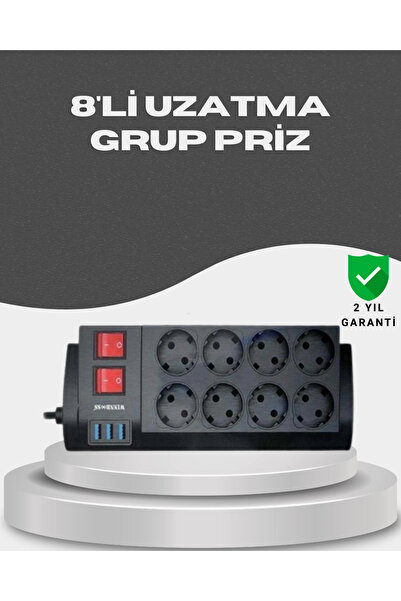 ARMÜZ Current Protected 8-Outlet Power Strip with 3 USB Ports, Heat Resistant...