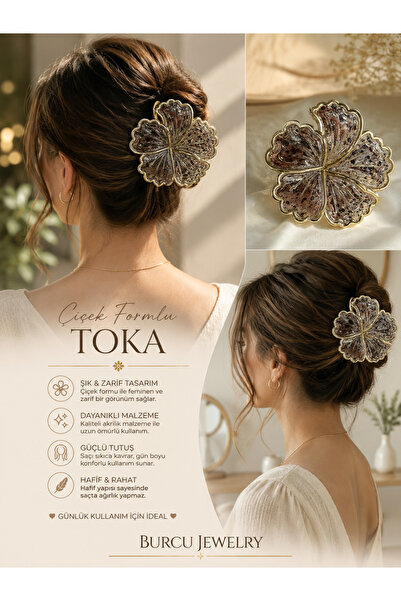 BURCU JEWELRY Flower Shaped Large Latch Buckle
