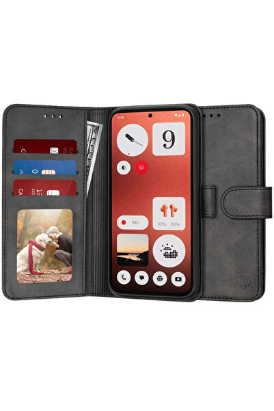 Techsuit Husă pentru Nothing CMF Phone 1, tip agendă, negru - negru