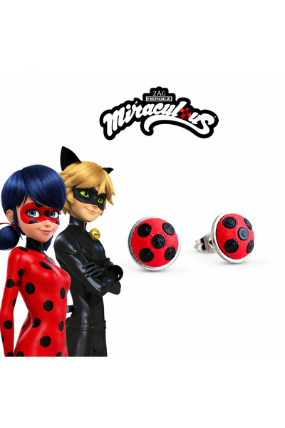 FROZA DESİGN Mucize Uğur Böceği (Miraculous) Küpe – Ladybug Cosplay Kırmızı S...