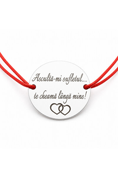 Simoshop Brățară argint 925 cu bănuț Chemarea Sufletului, șnur reglabil — cad...