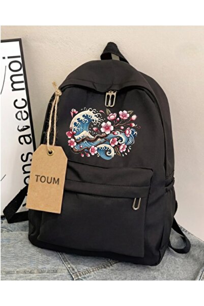 Touz Moda Flowers Printed Unisex School Backpack
