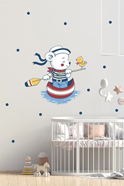 Sim Tasarım Captain Teddy Bear Wall Sticker Set