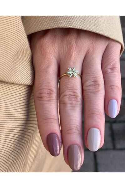 Maria's Ladybugs Inel Knuckle Fulg Argint suflat cu aur roz