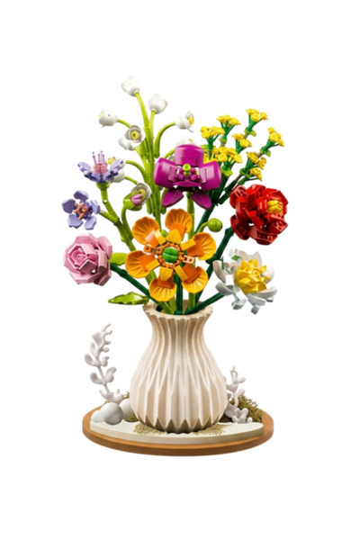 Flower Toys Toy 756 Pieces Block Vase Flower