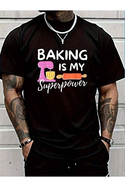 4Car 100% قطن Is My Superpower - تي شيرت صيفي كلاسيكي أسود اللون للرجال والنس...