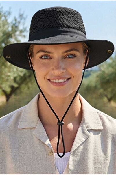Uniquetrenders Women's Mesh Safari Hat Wide Brim Drawstring Breathable Uv Sun...