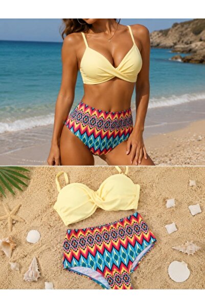 Nobrand Women's 2-Piece Swimsuit, High Waist, Push-Up Bra with Adjustable Str...