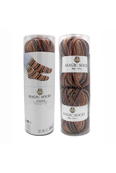 Etrofil MAGIC SOCKS KIT ΝΗΜΑ ΓΙΑ ΠΛΕΚΤΙΚΗ ΕΡΓΑΣΙΑ 2 ΤΕΜΑΧΙΑ ΜΠΕΖ ΚΑΦΕ 75% ΜΑΛ...