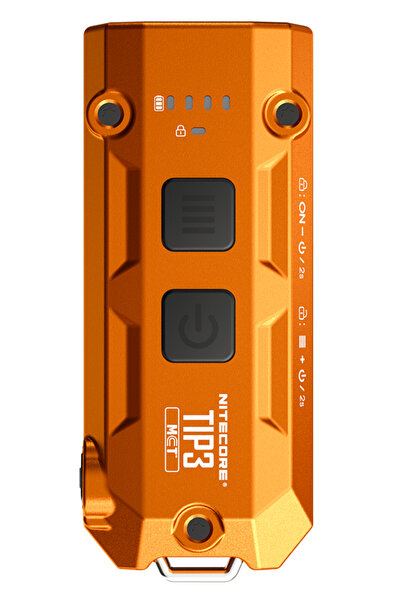 Nitecore Φακός LED TIP3, Μπρελόκ, Επαναφορτιζόμενος, Κράμα, Πορτοκαλί