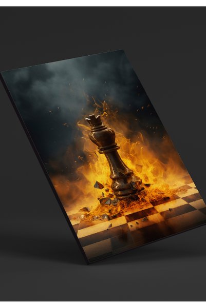 VECTORART Chess | Decorative Wall Frame | Premium Sticker & Lamination on 3mm Wooden Board | Size: 60 × 40 cm
