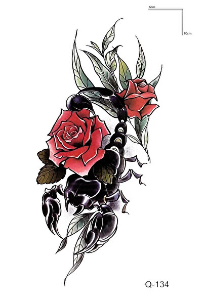 TAKIŞTIR Akrep ve Gül Mini Geçici Dövme Tattoo