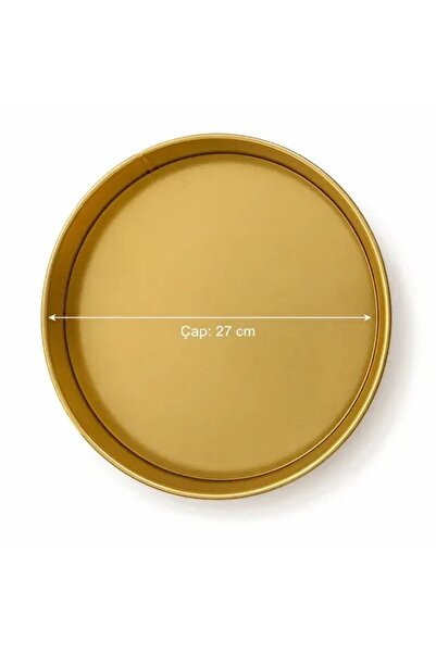 Simply Now Gold Paslanmaz Çelik Çok Amaçlı İkram ve Sunum Tepsisi 27CM, yükse...
