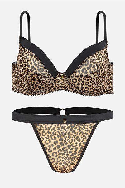 InStyle Kamena detaljna leopard garnitura bez podstave - crna - 2734