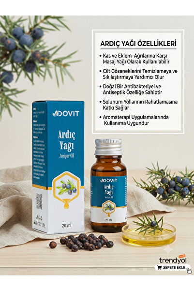 Dovit زيت العرعر الطبيعي 100% - زيت نقي مُنتج بطريقة التقطير بسعة 20 مل