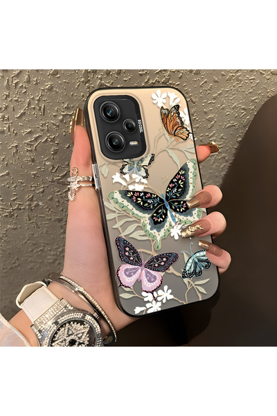CASEVIBE Redmi Note 12 Pro 5G Uyumlu Renkli Kelebek Çiçek Deseni Darbeye Daya...